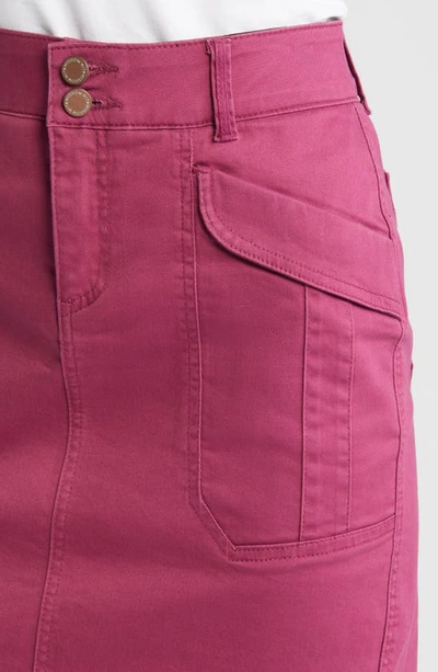 Wit & Wisdom 'ab'solution Patch Pocket Stretch Twill Skirt In Raspberry Radiance