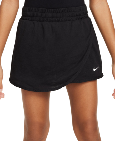 Shop Nike Big Girls Breezy Mid-rise Skort With Brief Liner In Black,white