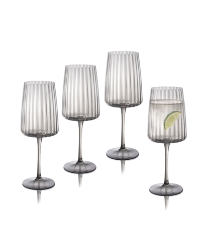 Shop Qualia Glass Modern Ap Wine Glasses, Set Of 4 In Gray