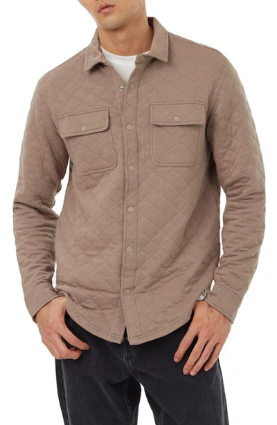 Shop Tentree Colville Quilted Shirt Jacket In Fossil
