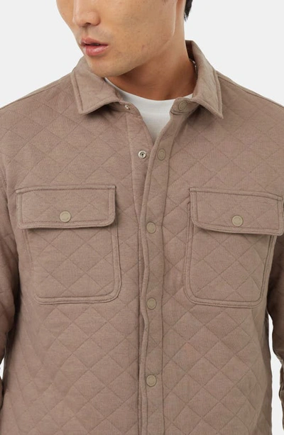 Shop Tentree Colville Quilted Shirt Jacket In Fossil