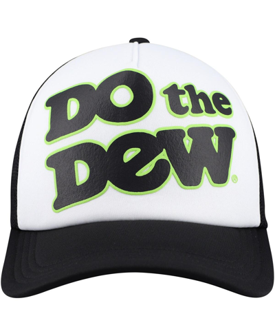 Lids Men's White, Black Mountain Dew Do The Dew Foam Trucker Adjustable Hat In White,black