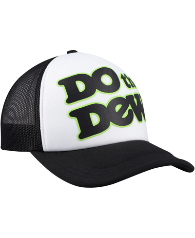 Shop Lids Men's White, Black Mountain Dew Do The Dew Foam Trucker Adjustable Hat In White,black