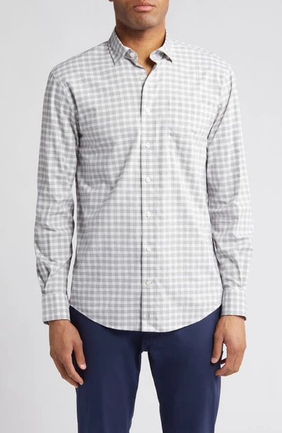 Shop Johnnie-o Ashworth Prep-formance Check Button-up Shirt In Light Gray