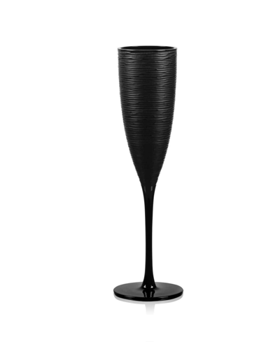 Qualia Glass Artisan Flute 6.5 oz Wine Glass, Set Of 4 In Black