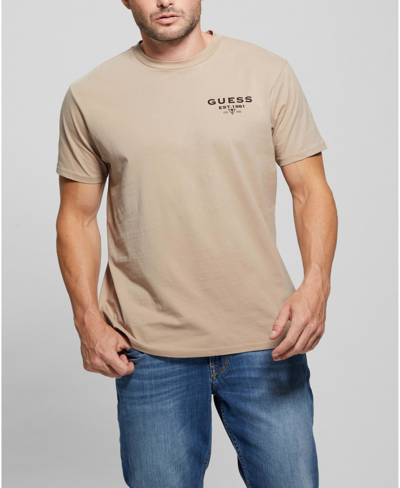 Shop Guess Men's Signature Short Sleeve T-shirt In Tan