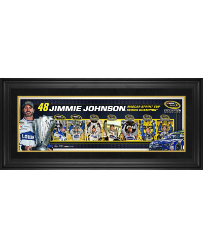 Shop Fanatics Authentic Jimmie Johnson Framed 10" X 30" 2016 Sprint Cup Champion 7-time Nascar Champion Panoramic Collage In Multi
