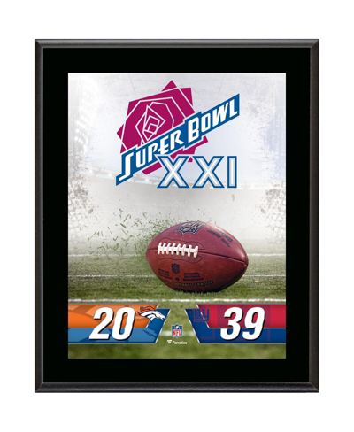 Shop Fanatics Authentic New York Giants Vs. Denver Broncos Super Bowl Xxi 10.5" X 13" Sublimated Plaque In Multi