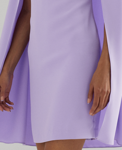 Shop Lauren Ralph Lauren Women's Slim-fit Cape Dress In Wild Lavender