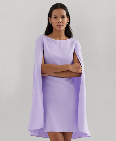 Shop Lauren Ralph Lauren Women's Slim-fit Cape Dress In Wild Lavender