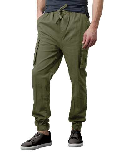 Shop Galaxy By Harvic Men's Slim Fit Stretch Cargo Jogger Pants In Olive