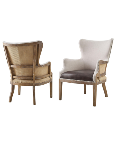 Shop Steve Silver George Two Tone Wingback Accent Chair In Light Beige