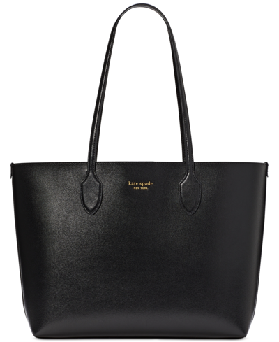 Shop Kate Spade Bleecker Saffiano Leather Large Tote In Parchment.