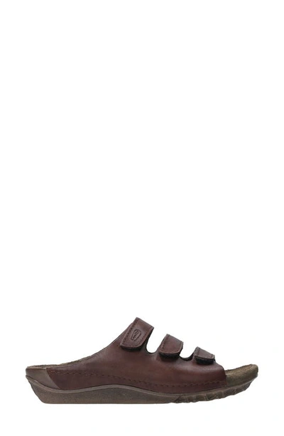 Shop Wolky Nomad Slide Sandal In Cognac Leather