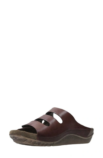 Shop Wolky Nomad Slide Sandal In Cognac Leather