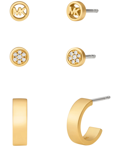 Shop Michael Kors Trio Earrings Gift Set In Gold