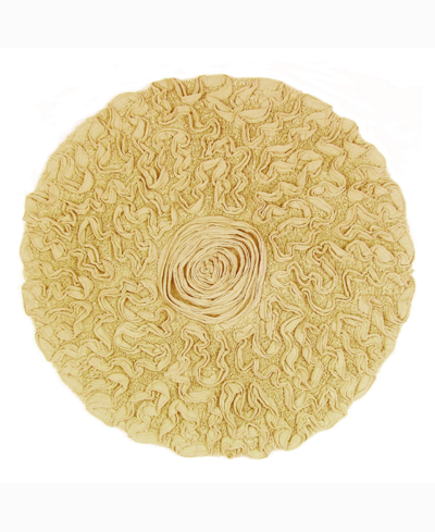 Shop Home Weavers Bell Flower Bath Rug, 30" Round In Butter