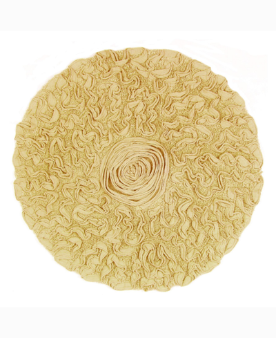 Home Weavers Bell Flower Bath Rug, 30" Round In Butter