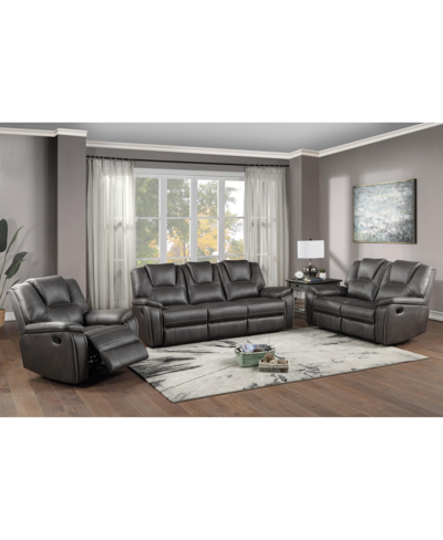 Steve Silver Katrine 62" Manual Reclining Loveseat In Dark Gray