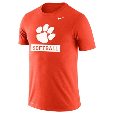 Shop Nike Orange Clemson Tigers Softball Drop Legend Slim Fit Performance T-shirt