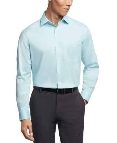 Shop Van Heusen Men's Flex Collar Regular Fit Dress Shirt In Aqua Water