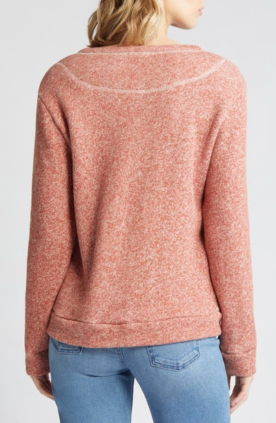 Loveappella Crewneck Cotton Sweatshirt In Terracotta