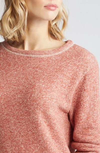 Loveappella Crewneck Cotton Sweatshirt In Terracotta