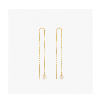 Shop Ana Luisa Pearl Threader Earrings In Gold