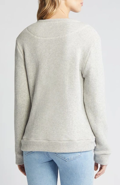 Shop Loveappella Cotton Crewneck Sweatshirt In Gray