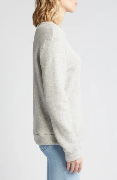 Shop Loveappella Cotton Crewneck Sweatshirt In Gray