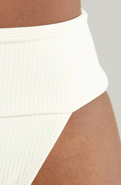 Montce Tamarindo Rib High Cut Bikini Bottoms In Cream Rib
