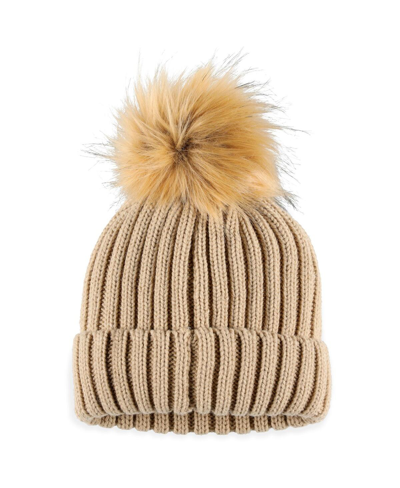 Wear By Erin Andrews Women's  Natural Las Vegas Raiders Neutral Cuffed Knit Hat With Pom In Natural