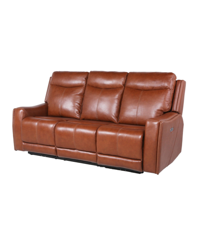 Shop Steve Silver Natalia 83" Power Recliner Sofa In Medium Brown