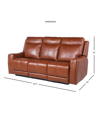 Shop Steve Silver Natalia 83" Power Recliner Sofa In Medium Brown