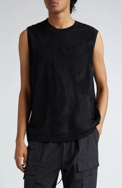 Shop Y-3 Jacquard Knit Sweater Vest In Black