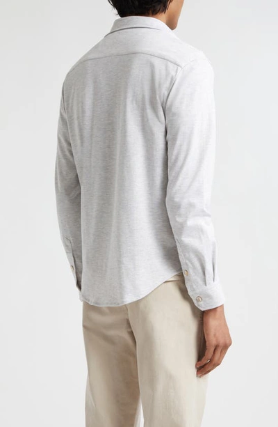 Shop Eleventy Dandy Jersey Button-up Shirt In Light Grey