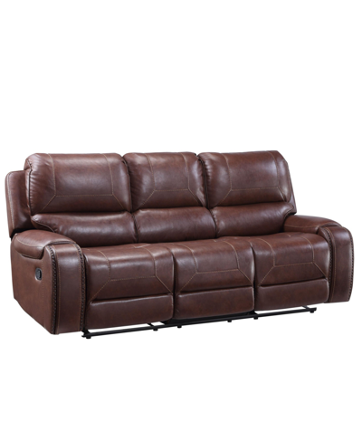Shop Steve Silver Keily 86" Manual Recliner Sofa In Dark Brown