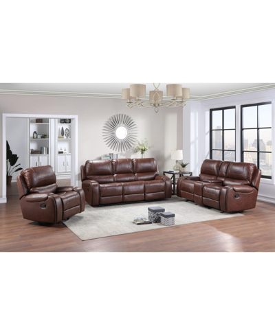 Steve Silver Keily 86" Manual Recliner Sofa In Dark Brown