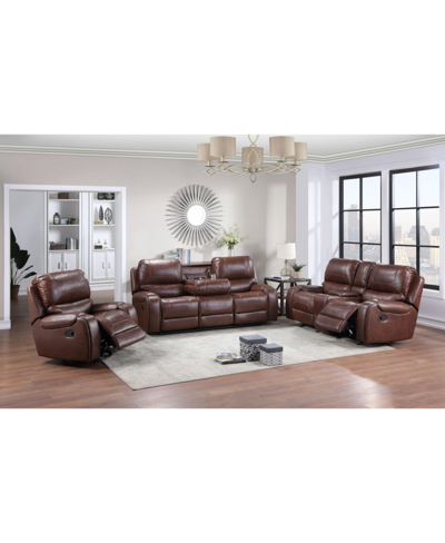 Shop Steve Silver Keily 86" Manual Recliner Sofa In Dark Brown