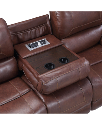 Shop Steve Silver Keily 86" Manual Recliner Sofa In Dark Brown