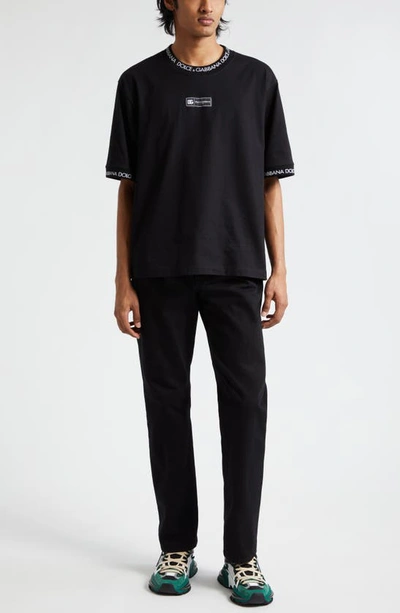 Dolce & Gabbana Black Skinny Jeans With Logo Plaque At The Back In Stretch Cotton Denim Man In Variante Abbinata