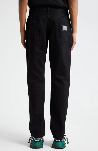 Dolce & Gabbana Black Skinny Jeans With Logo Plaque At The Back In Stretch Cotton Denim Man In Variante Abbinata