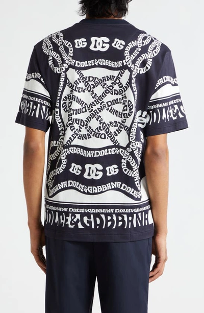 Dolce & Gabbana Logo-print Cotton T-shirt In Marina Blue