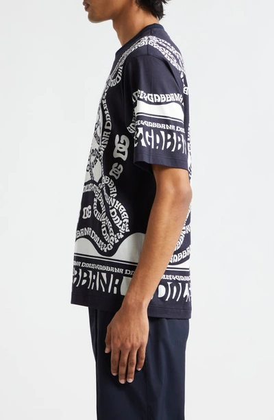 Dolce & Gabbana Logo-print Cotton T-shirt In Marina Blue