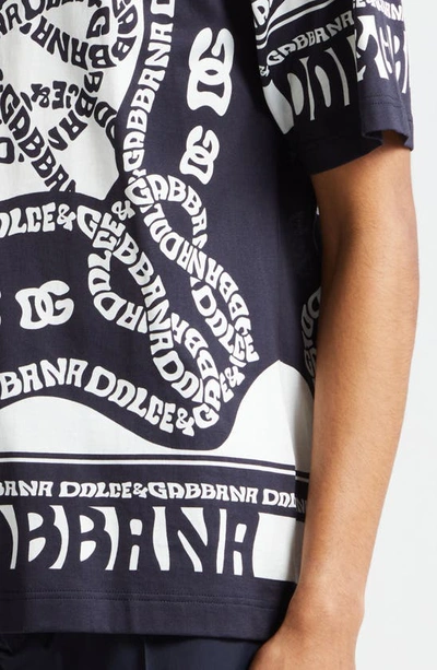 Dolce & Gabbana Logo-print Cotton T-shirt In Marina Blue