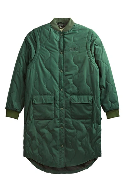 Shop Picture Organic Clothing Endya Water Repellent Quilted Longline Jacket In Scarab