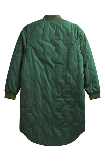 Shop Picture Organic Clothing Endya Water Repellent Quilted Longline Jacket In Scarab