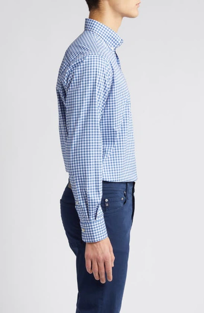 Shop Peter Millar Trenton Crown Lite Stretch Cotton Button-down Shirt In Windsor Blue