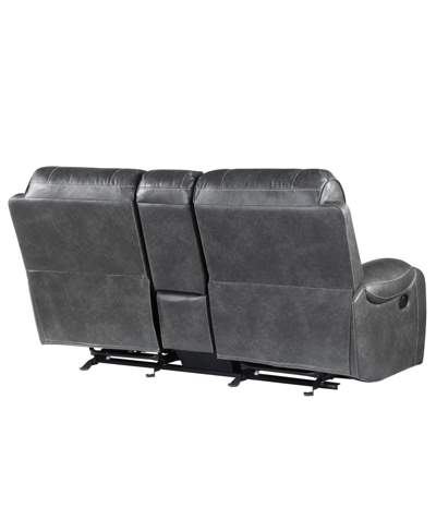 Steve Silver Keily Manual Glider Recliner Loveseat In Dark Gray