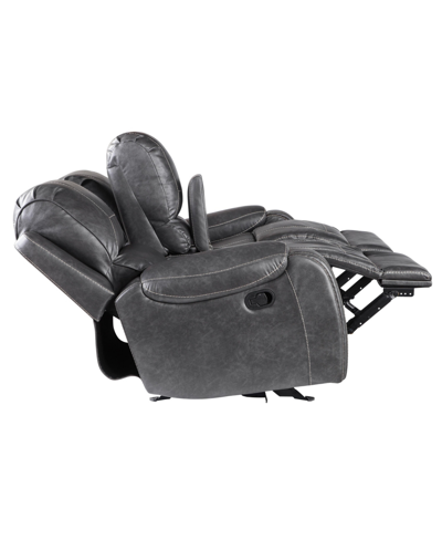 Steve Silver Keily Manual Glider Recliner Loveseat In Dark Gray